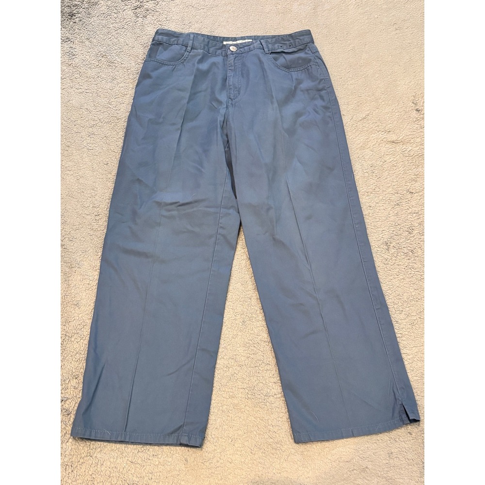 Geoffrey Beene Sport Womens Blue Wide Leg Cotton Trousers Size 8 Slate Blue